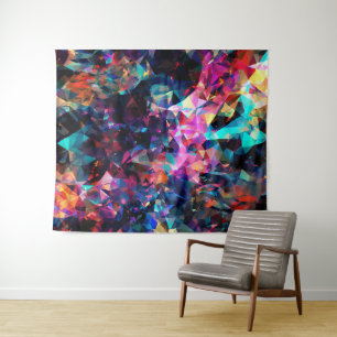 Prismatic Spectrum–Abstract Crystal Mosaic Design Tapestry