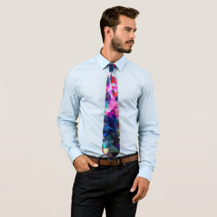 Prismatic Spectrum–Abstract Crystal Mosaic Design Tie