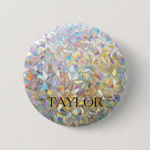 Prismatic Stained Glass Effect - Rainbow Prismatic 6 Cm Round Badge