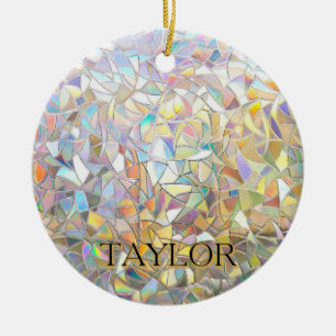 Prismatic Stained Glass Effect - Rainbow Prismatic Ceramic Tree Decoration