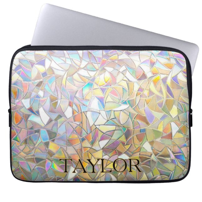 Prismatic Stained Glass Effect - Rainbow Prismatic Laptop Sleeve (Front)