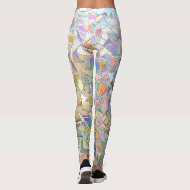 Prismatic Stained Glass Effect - Rainbow Prismatic Leggings (Back)