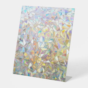 Prismatic Stained Glass Effect - Rainbow Prismatic Pedestal Sign