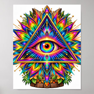 Prismatic Sunburst Eye Poster