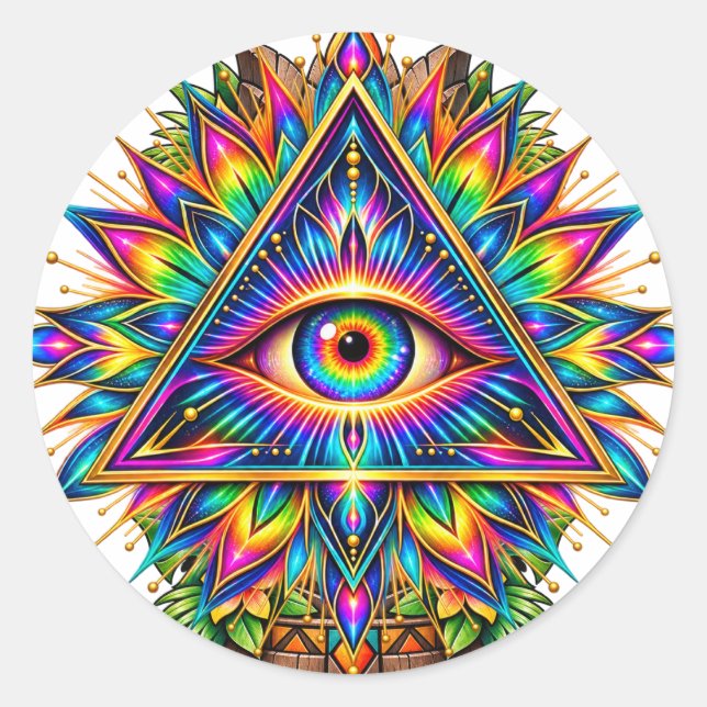 Prismatic Sunburst Eye Sticker (Front)