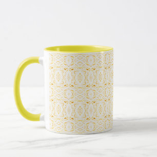Prismatic Yellow White Abstract Acrylic Art Mug