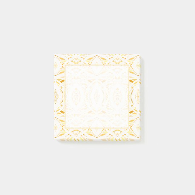 Prismatic Yellow White Abstract Acrylic Art Post-it Notes (Front)