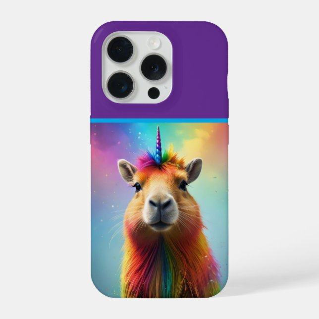 Prismhorn: The Rainbow Capybaraicorn iPhone Case (Back)