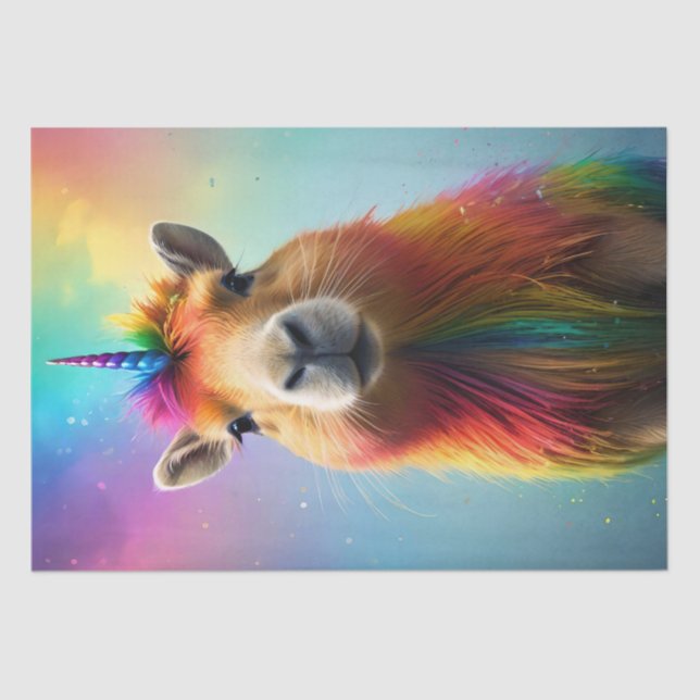 Prismhorn: The Rainbow Capybaraicorn Tissue Paper (Front)
