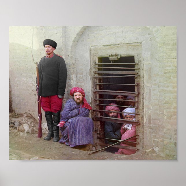 Prison and Inmates - Vintage 1912 Colour Photo Poster (Front)