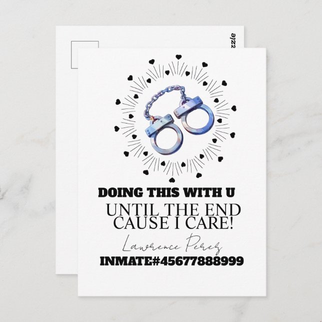 Prison Cards Long Distance Doing Time Cuffs (Front/Back)