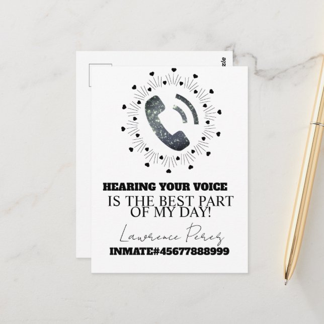 Prison Cards Long Distance Phone Calls (Front/Back In Situ)