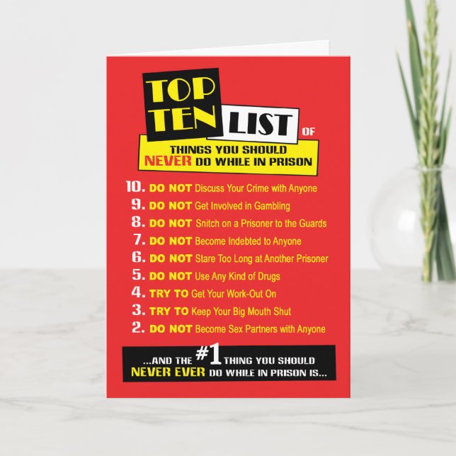 Prison Cards - Top Ten (Front)