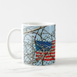 Prison Fence and Flag Coffee Mug