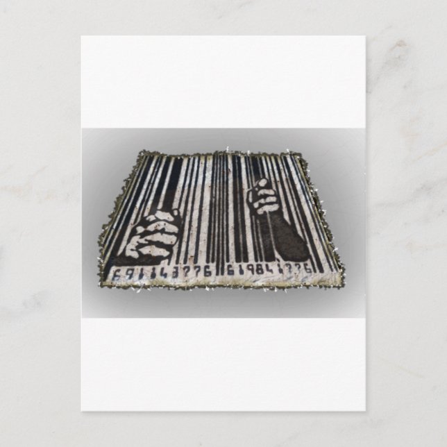 PRISON JAIL BAR CODE POSTCARD (Front)