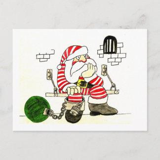 PRISON SANTA HOLIDAY POSTCARD