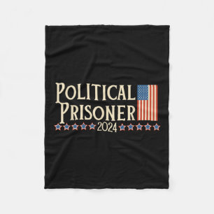 Prisoner 2024 Vote Trump November 5 American Flag  Fleece Blanket
