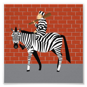 Prisoner and zebra photo print