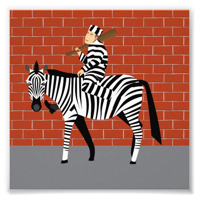 Prisoner and zebra photo print (Front)