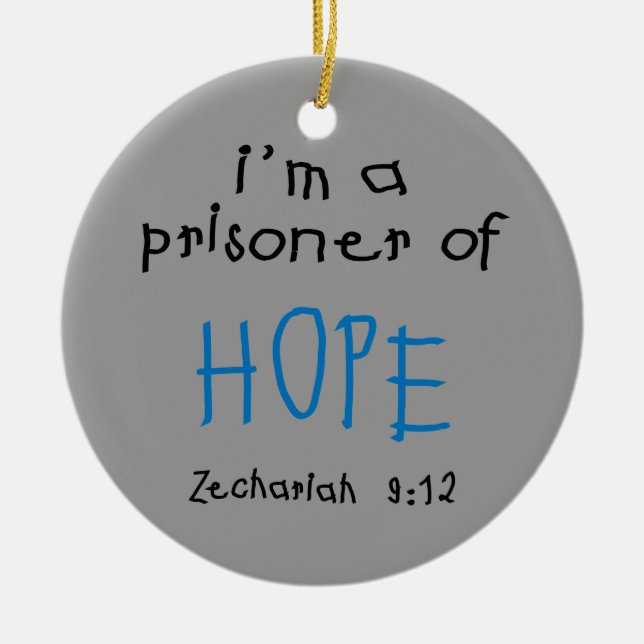 Prisoner of Hope Ceramic Tree Decoration (Front)