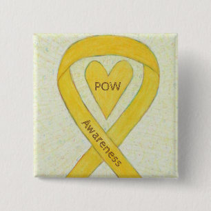 Prisoner of War (POW) Awareness Ribbon Heart Pin
