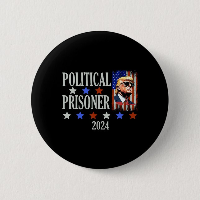 Prisoner Trump 2024  6 Cm Round Badge (Front)
