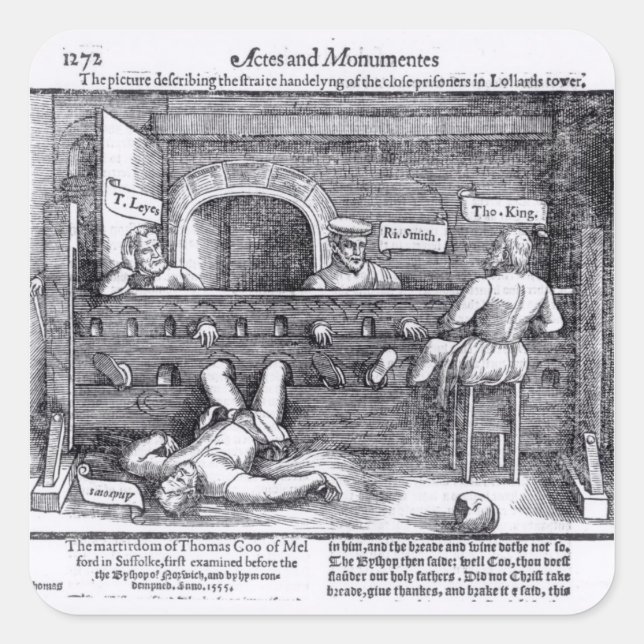 Prisoners in the Lollards' Tower Square Sticker (Front)