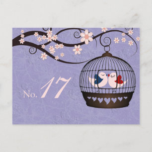 Prisoners of Love Mauve Wedding Table Number Card