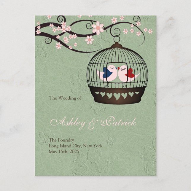 Prisoners of Love Wedding Program Announcement Postcard (Front)