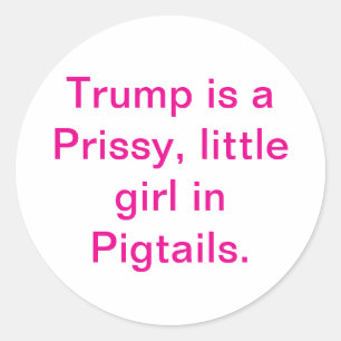 Prissy Trump Pigtails Hankamer Artjunkhaus Comic Classic Round Sticker