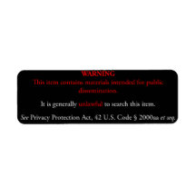 Privacy Protection Act sticker, black label