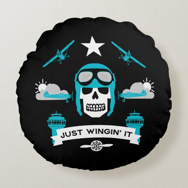 Private And Commercial Pilot Gift Round Cushion (Front)