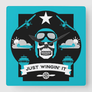 Private And Commercial Pilot Gift Square Wall Clock