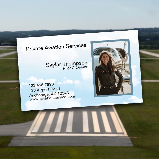 Private Aviation Services Business Card (Creator Uploaded)