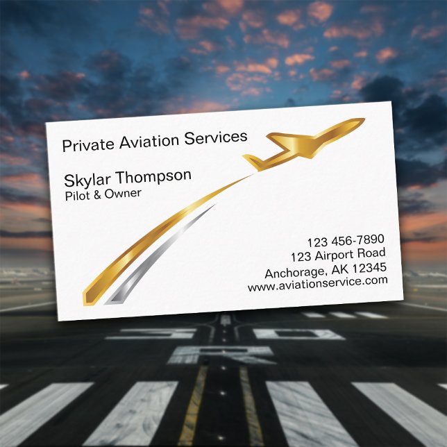 Private Aviation Services Business Card (Creator Uploaded)