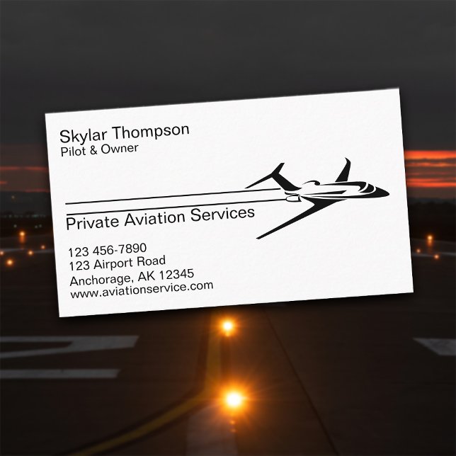 Private Aviation Services Business Card (Creator Uploaded)