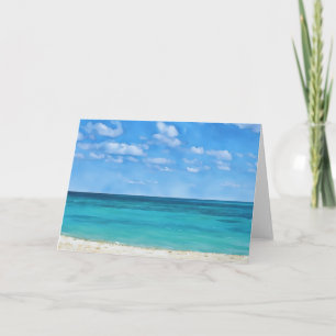 Private Beach Art Ocean Bahamas Note Card