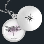 *~* Private Black Glitter Dragonfly Roses  Locket Necklace<br><div class="desc">SILVER PLATE NECKLACE - Private necklace as you keep your intentions close to your heart. Intention Jewellery - Soothing Calming remotely energy charged JEWELRY WITH INTENTION (R) Set an intention in a positive manner such as " I AM ... ." . The energy will help you in positive Transformations. When...</div>