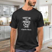 Private chef black white script slogan