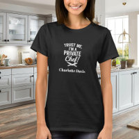 Private chef black white script slogan