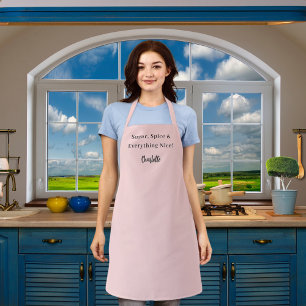 Private chef pink script slogan apron