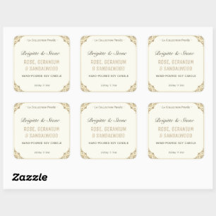 Private Collection Handcrafted Ivory Candle Label