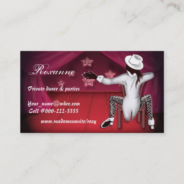 private dancer business card (Front)