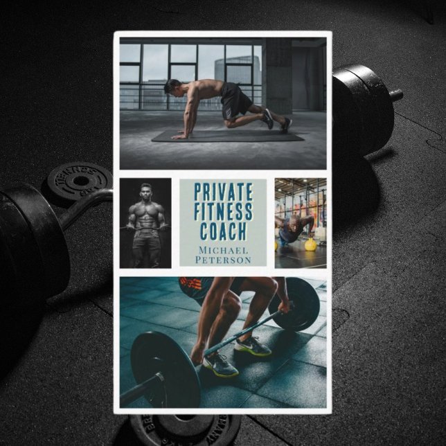 Private fitness coach nutrition gym Business Card (Creator Uploaded)