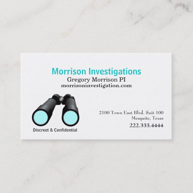 Private Investigation Binoculars Business Card (Front)