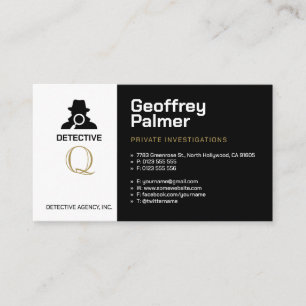 Private Investigations   Detective Professional Business Card