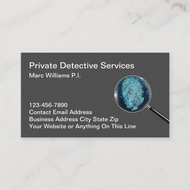 Private Investigator And Security Business Cards (Front)