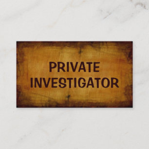 Private Investigator Antique Business Card