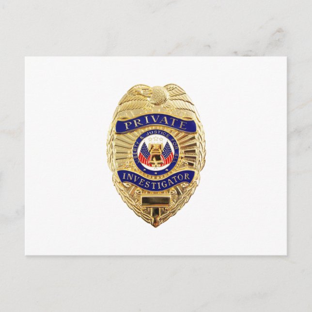 Private Investigator Badge Postcard (Front)