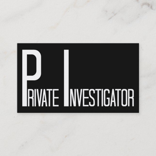 Private Investigator Black Simple Business Card (Front)